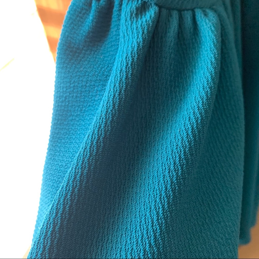 Teal Cameo Skater High Neck Dress - Picture 6 of 6